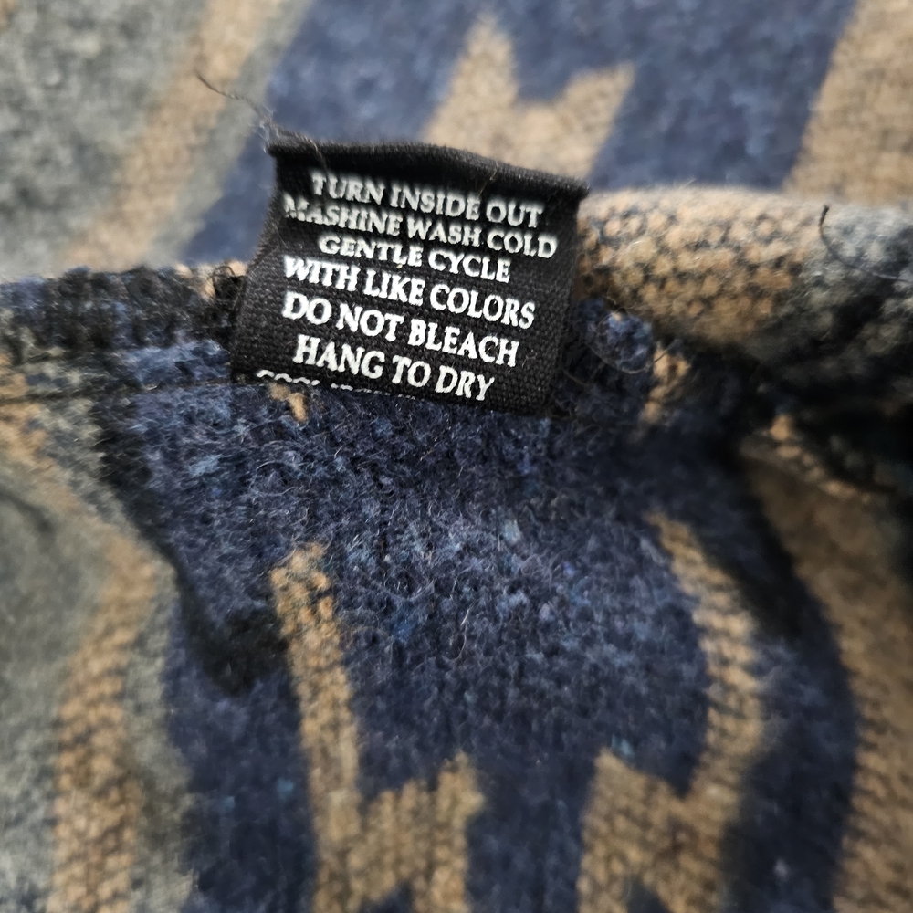 Western Aztec Blue Multicolor Pattern Shacket - Picture 10 of 11